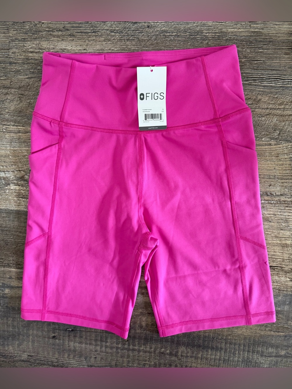 FIGS Women’s Small Biker Short Elo Pink Underscrubs 8” Inseam Electric Orchid